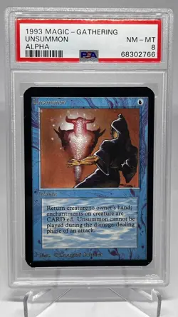 1993 MTG ~ Alpha ~ Unsummon ~ PSA Graded 8 MINT-NM 1993 Vintage Magic - Image 1