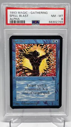 MTG Alpha Spell Blast MINT-NM PSA 8 Graded Alpha Vintage Magic The Gathering - Image 1