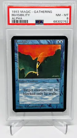 1993 MTG ~ Alpha ~ Invisibility ~ PSA Graded 8 MINT-NM 1993 Vintage Magic - Image 1