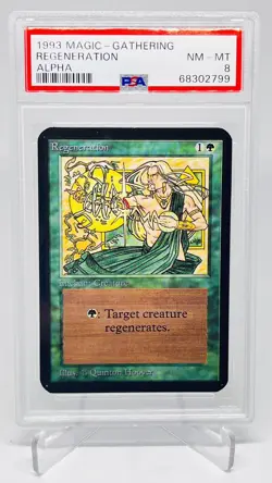 MTG ~ Alpha Graded ~ Regeneration ~ PSA 8 MINT-NM Vintage Magic The Gathering - Image 1