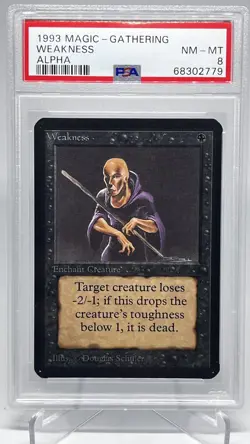 Weakness MINT-NM PSA 8 1993 MTG Vintage Magic The Gathering Graded Alpha - Image 1