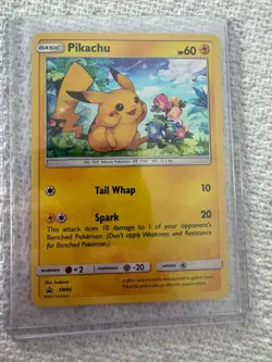 Pokemon TCG Pikachu SM86 Promo Holo 60HP Tail Whap Spark SM Series Card - Image 1