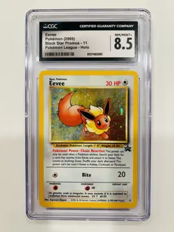 Eevee Pokemon (2000) Black Star Promo- 11 Holo Pokemon league CGC 8 NM/MINT - Image 1