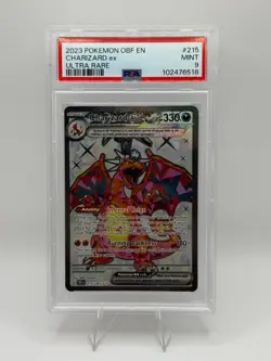 2023 Pokemon TCG Charizard ex 215/197 SV03: Obsidian Flames Holo PSA 9 - Image 1