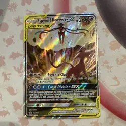 pokemon tcg espeon & deoxys gx tag team promo holo sm240 basic psychic 260hp - Image 1