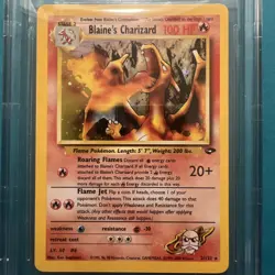 Blaine’s Charizard 2/132 Holo Rare Gym Challenge Pokemon PSA Error BGS 9 - Image 3