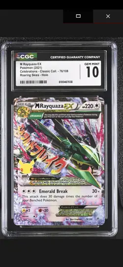 2021 Pokemon Celebrations M Rayquaza EX Classic Holo #76/108 CGC 10 - Image 1