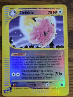 Pokemon Base Set Expedition #41/165 Reverse Holo CLEFABLE 'not played' - Image 1