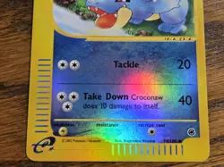 Pokemon Base Set Expedition # 74/165 Reverse Holo CROCONAW *never played* - Image 3