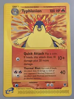 Pokemon Base Set Expedition #64/165 non-holo TYPHLOSION **never played** - Image 1