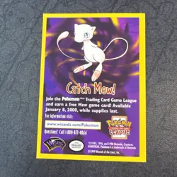 Catch Mew Promo Pokemon Card Pokemon Movie 1999 WOTC Insert only Square Cut - Image 1