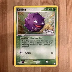 Koffing 61/109 Reverse Holo Stamped Pokemon EX Team Rocket Returns HP - Image 1