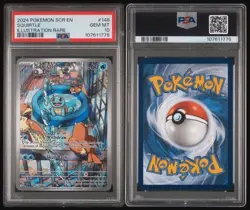 Pokemon TCG Stellar Crown Squirtle #148/142 Illustration Rare Gem Mint PSA 10 - Image 3