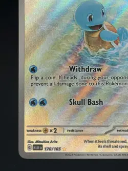 Pokemon Squirtle Full Art Illustration Rare Holo 170/165 Scarlet & Violet 151 - Image 5