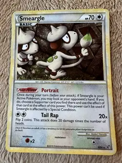 2010 Pokemon TCG HeartGold SoulSilver Undaunted Smeargle Holo Rare 8/90 LP - Image 1