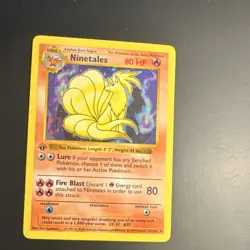 Pokemon TCG Ninetales 12/102 Base Set (Shadowless) 1st Edition Holo 1999 - Image 1