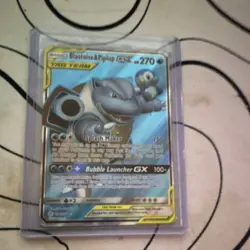 Pokemon Blastoise & Piplup GX Full Art Holo 270 HP Cosmic Eclipse 270/236 - Image 1