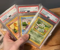 1999 Pokemon Shadowless Starter Set ALL PSA 9 – Bulbasaur, Squirtle, Charmander - Image 2
