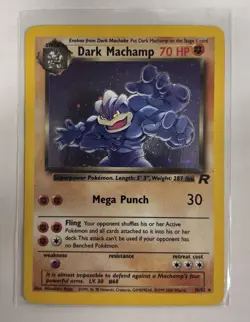 2000 Pokemon Team Rocket #10/82 Dark Machamp Holo Card-Very Good Condition - Image 1