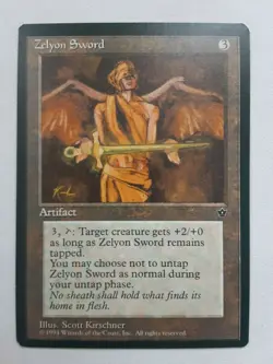 Zelyon Sword - NM Artifact - Magic the Gathering MTG - Fallen Empires M-274 - Image 1