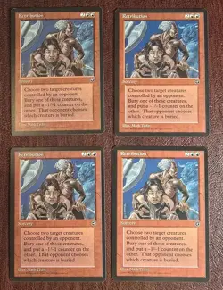 (4x) Retribution - MtG Homelands - Uncommon NM 1995 (c2) - Image 1