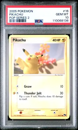 Pokemon 2005 Pikachu # 16 POP Series 2 PSA 10 (Yuka Morii) Pop 140 - Image 1