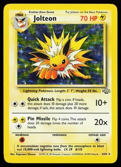 Jolteon 4/64 Holo Rare Jungle Pokemon Card - Image 1