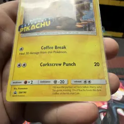Detective Pikachu SM190 Stamped Holo Card Pokemon Poor Condition - Image 3