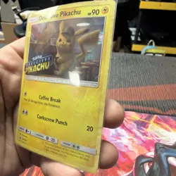Detective Pikachu SM190 Stamped Holo Card Pokemon Poor Condition - Image 4