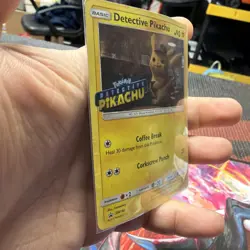 Detective Pikachu SM190 Stamped Holo Card Pokemon Poor Condition - Image 5