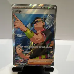 Pokemon Judge 222/182 Sv10: Destined Rivals Ultra Rare Full Art Holo TCG Card - Image 1