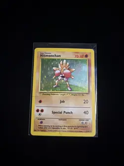 Pokemon Hitmonchan 7/102 Base Set Holo Rare Card - Image 1