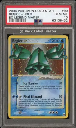 2006 Pokemon Gold Star Regice EX Legend Maker Holo #90 - PSA 10 - (6 CERT) - Image 1