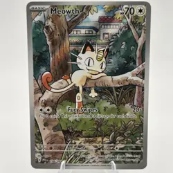 Meowth 106/094 NM/M Illustration Rare Phantasmal Flames Pokemon TCG English - Image 1