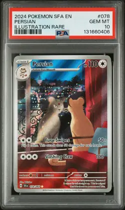Pokemon TCG Persian 078/064 Shrouded Fable Illustration Rare PSA 10 - Image 1