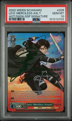 Levi Ackerman Attack On Titan Merciless Assault Weiss Schwarz SSP Signature 2022 - Image 1