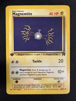 Pokemon Magnemite 60/82 Team Rocket 1st Edition Regular Common Basic 40 HP Card - Image 1