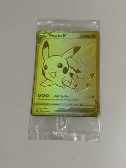 Pokemon TCG Pikachu V Gold Foil Promo Card SWSH145 Basic Card Stock - Image 1