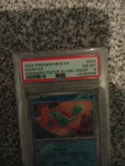 Pokemon TCG Squirtle S&V 151 Stamped Holo Promo Card 007/165 Center PSA 8 - Image 2