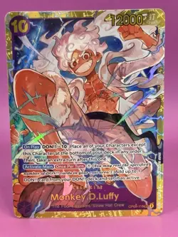 ONE PIECE TCG MONKEY D. LUFFY GEAR 5 SECRET RARE OP05-119 NEAR MINT ENGLISH CARD - Image 1