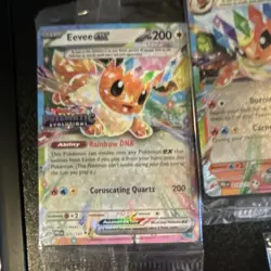 Pokemon TCG Prismatic Evolutions Eevee EX & Flareon EX Holo Lot 10 Cards - Image 2