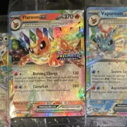 Pokemon TCG Prismatic Evolutions Eevee EX & Flareon EX Holo Lot 10 Cards - Image 3