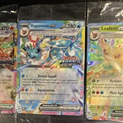 Pokemon TCG Prismatic Evolutions Eevee EX & Flareon EX Holo Lot 10 Cards - Image 4