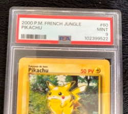 2000 P.M. Pokemon French Jungle Pikachu #60 Card PSA Graded Mint PSA 9 - Image 3