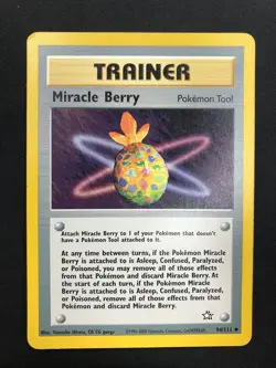 Pokemon Miracle Berry 94/111 Neo Genesis Unlimited Wizards ENG Vintage Cards - Image 1