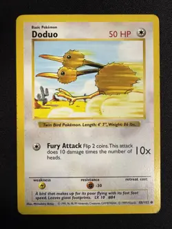 Pokemon Card - Doduo Base Set (Shadowless) 48/102 Common - Image 1