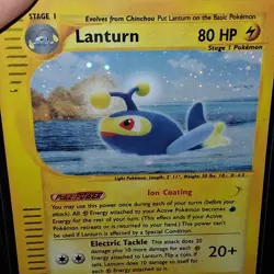 2002 POKEMON CARD LANTURN H15/H32 AQUAPOLIS E READER SERIES HOLO RARE MP - Image 1