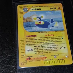 2002 POKEMON CARD LANTURN H15/H32 AQUAPOLIS E READER SERIES HOLO RARE MP - Image 2