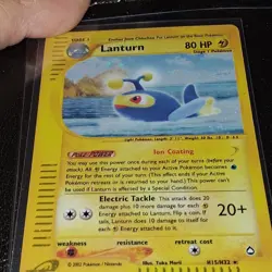 2002 POKEMON CARD LANTURN H15/H32 AQUAPOLIS E READER SERIES HOLO RARE MP - Image 3