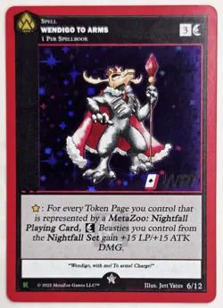 MetaZoo Wendigo to Arms 2022 Kickstarter Holo Rare Promo Card #6 - Image 2